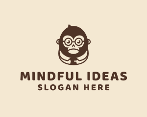 Monkey Boss Businessman logo design