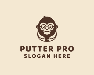 Monkey Boss Businessman logo design