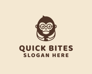 Monkey Boss Businessman logo design