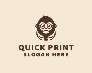 Monkey Boss Businessman logo design