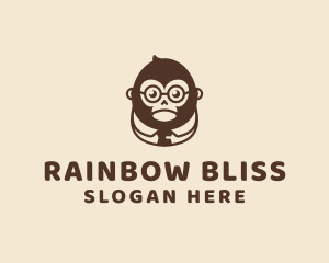 Monkey Boss Businessman logo design