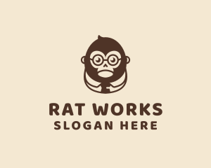 Monkey Boss Businessman logo design