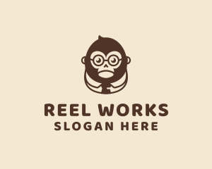 Monkey Boss Businessman logo design