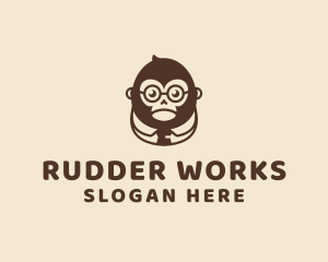 Monkey Boss Businessman logo design