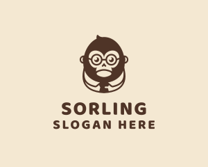 Monkey Boss Businessman logo design