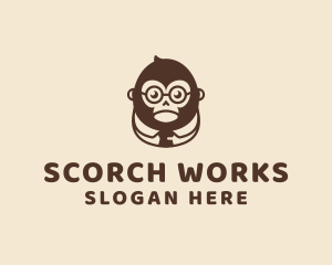 Monkey Boss Businessman logo design