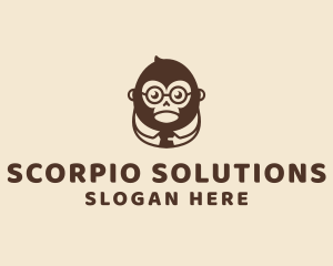 Monkey Boss Businessman logo design