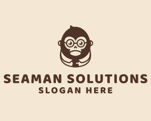 Monkey Boss Businessman logo design