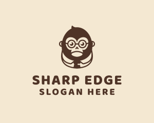 Monkey Boss Businessman logo design