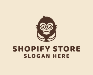 Monkey Boss Businessman logo design