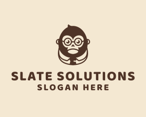 Monkey Boss Businessman logo design