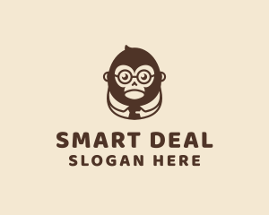 Monkey Boss Businessman logo design