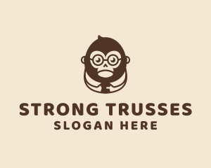 Monkey Boss Businessman logo design