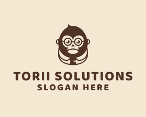 Monkey Boss Businessman logo design