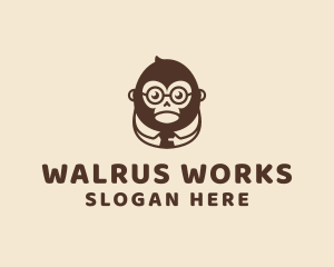 Monkey Boss Businessman logo design