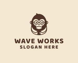 Monkey Boss Businessman logo design