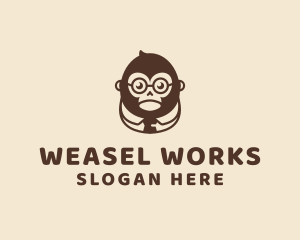 Monkey Boss Businessman logo design