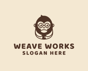 Monkey Boss Businessman logo design