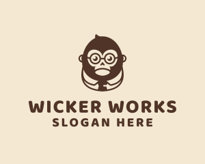 Monkey Boss Businessman logo design