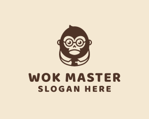 Monkey Boss Businessman logo design