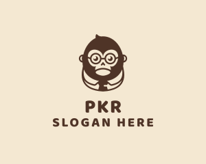 Monkey Boss Businessman logo design