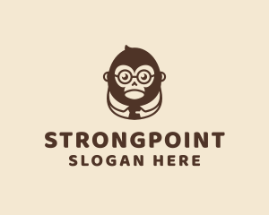 Monkey Boss Businessman logo design