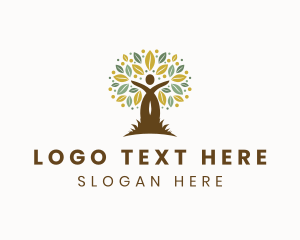 Humanitarian - Human Social Tree logo design