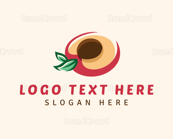 Fresh Peach Fruit Logo