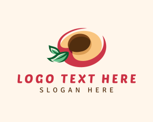 Fresh Peach Fruit Logo