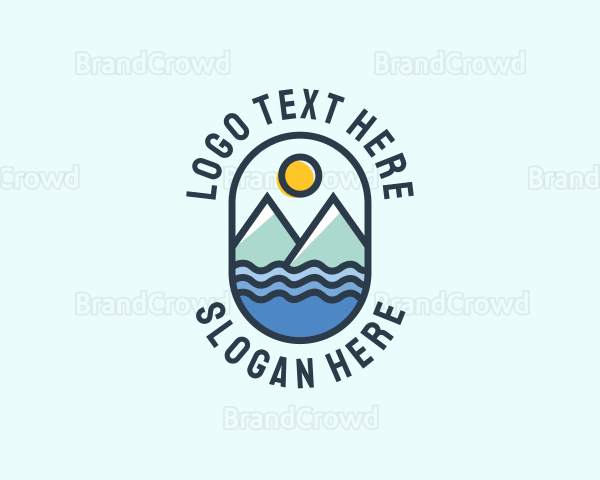 Ocean Mountain Camping Outdoor Logo