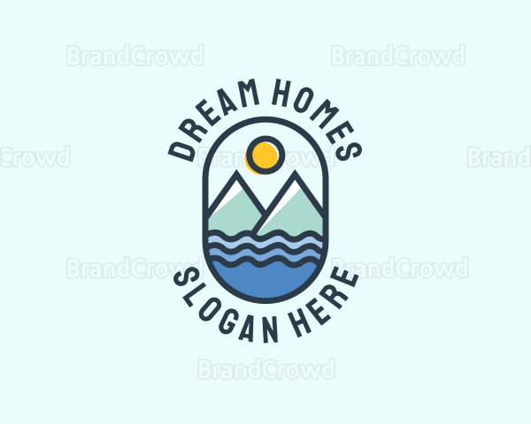 Ocean Mountain Camping Outdoor Logo