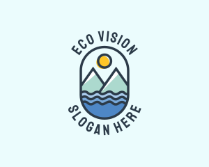 Ocean Mountain Camping Outdoor logo design