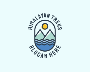 Ocean Mountain Camping Outdoor logo design