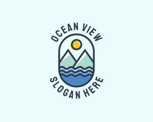 Ocean Mountain Camping Outdoor logo design