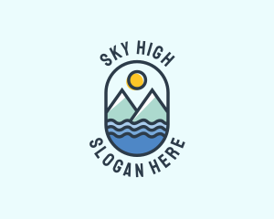 Mountain Range - Ocean Mountain Camping Outdoor logo design