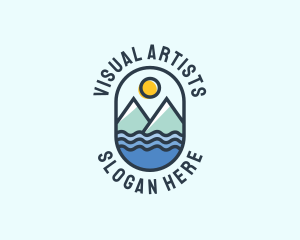 Hills - Ocean Mountain Camping Outdoor logo design