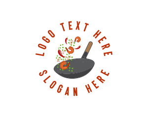 Chili - Spicy  Wok Cooking logo design