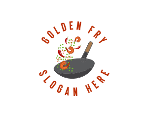 Fry - Spicy  Wok Cooking logo design