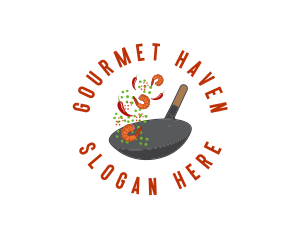 Spicy  Wok Cooking logo design