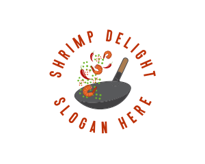Shrimp - Spicy  Wok Cooking logo design