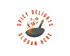 Spicy  Wok Cooking logo design