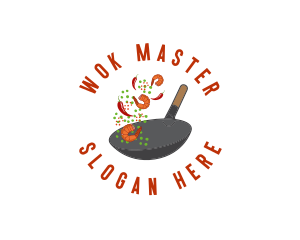 Spicy  Wok Cooking logo design