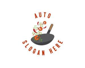 Fry - Spicy  Wok Cooking logo design