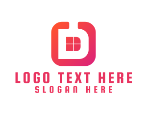 Initial - Modern D App logo design
