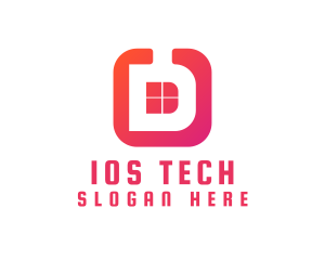 Ios - Modern D App logo design