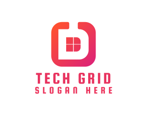 Grid - Modern D App logo design