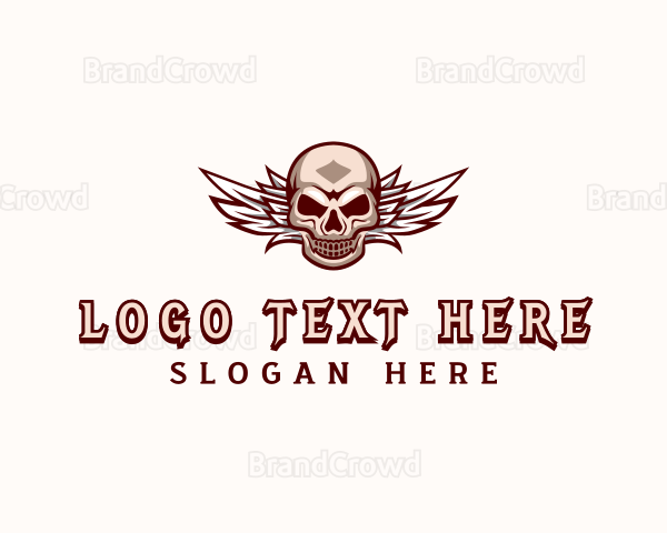 Skull Wings Aviation Logo