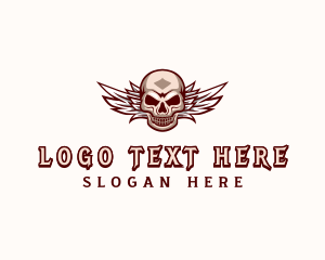Airforce - Skull Wings Aviation logo design