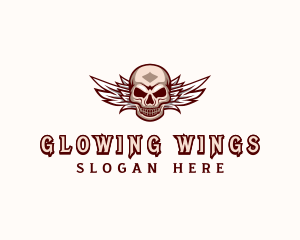 Skull Wings Aviation logo design