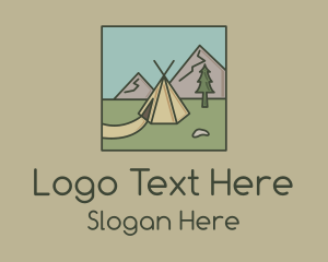 Hiking - Teepee Outdoor Camping logo design